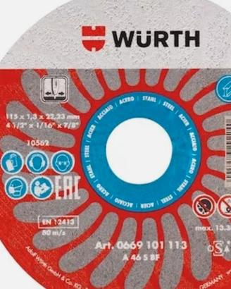 Dischi da taglio Wurth anche per acciaio