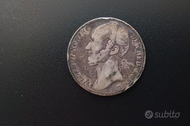 MonetaNiederlande 1 Gulden 1843 Wilhelm II Argento