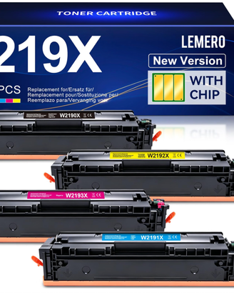 Set 4 Toner 219X XL Con Chip HP Color LaserJet 330