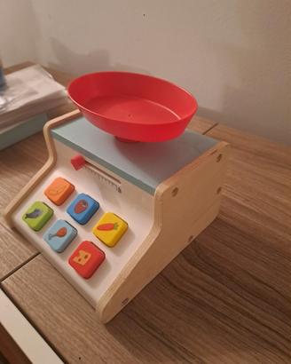  Bilancia giocattolo in legno e plastica