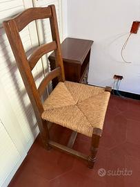sedie vintage in legno massello con seduta intrecc