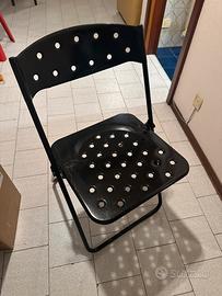 Sedie plia in ferro nere anni 80