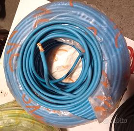 Cavo elettrico 10 mm2 azzurro poco meno di 100 m