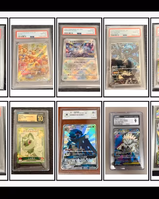 Lotto 10 carte pokemon Psa 10-Cgc-graad poco tratt