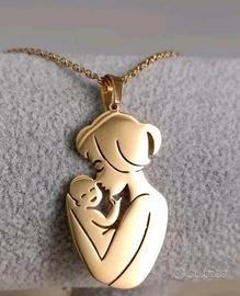 Collana Mamma e figlio in Acciaio Inossidabile 