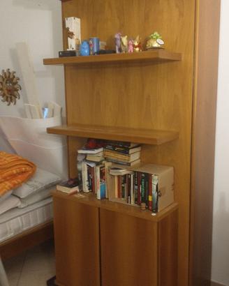 Letto singolo a scomparsa girevole con libreria
