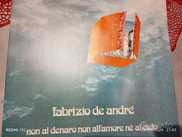 Vinile Fabrizio de Andrè No al denaro.....