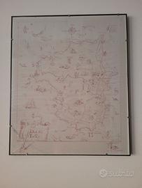 Mappa isola di San Pietro 50 x 60 cm