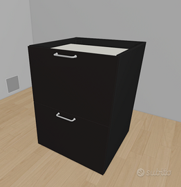 Mobile struttura Ikea Metod nero con 2 cassetti