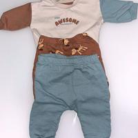 Maglietta e 2 pantaloni neonato