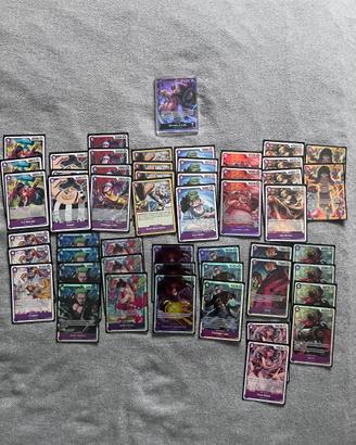 Luffy purple e lotto carte one piece