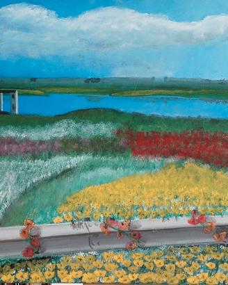 invaso pappadai a primavera-olio su tela -50x70cm 