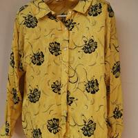 Camicia Vintage 100% Seta Gialla – Fantasia Fiore