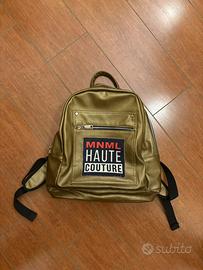 zaino mnml haute couture gold in pelle