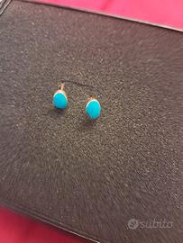 Orecchini oro e turchesi