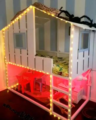 Letto Ikea soppalcato con "casetta" 
