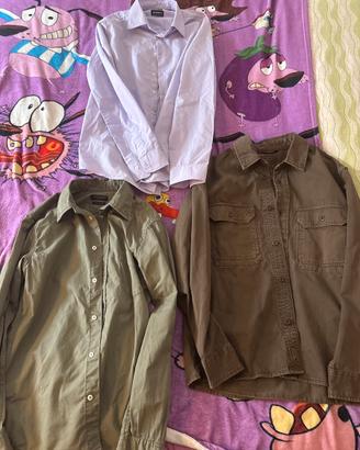 Set 3 Camicie- Stile Militare-Verde Olivia/Lilla