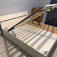 Letto matrimoniale a contenitore bianco