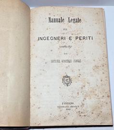 Libro Antico 1882 Manuale legale per ingegneri