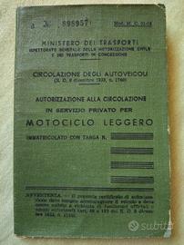 Libretto circolazione Lambretta 125 