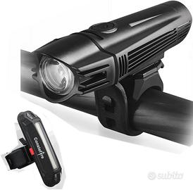 Luce Bici Anteriore e Posteriore USB Ricaricabile,