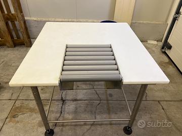 Tavolo in teflon acciaio e rullo