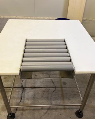 Tavolo in teflon acciaio e rullo