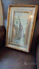 quadro olio su tela Venezia firmato con cornice 