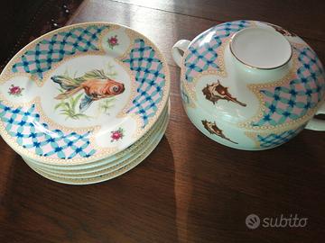 servizio piatti decorati a mano Limoges