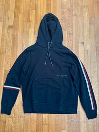 Felpa Tommy Hilfiger uomo blu scuro con Cappuccio