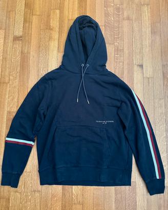 Felpa Tommy Hilfiger uomo blu scuro con Cappuccio