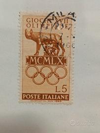 Francobollo 5 lire Giochi Olimpici Roma