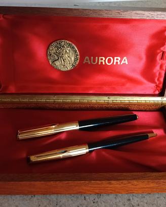 set vintage penna stilografica e stilo Aurora 98 D