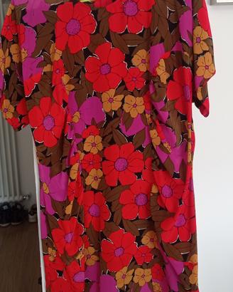 vestito donna in seta fantasia fiori 
