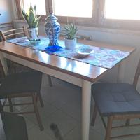 tavolo cucina 1.40x90 allungabile  + 33 cm. + 4 se
