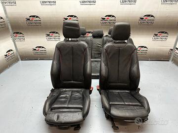 Set sedili in pelle nera cucitura rossa bmw f20 20