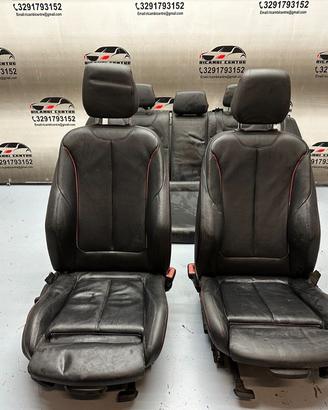 Set sedili in pelle nera cucitura rossa bmw f20 20