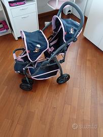 passeggino gemellare per bambole 
