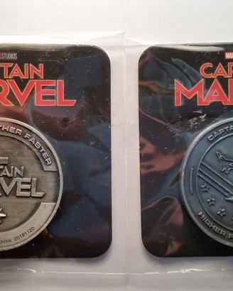 Moneta CAPTAIN MARVEL Coin SILVER rara collezione