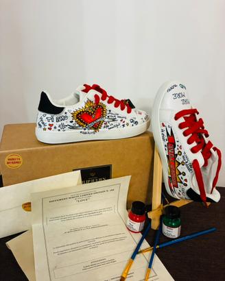 Sneakers Dipinte a Mano tg. 39 con scatola
