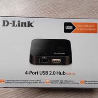 Hub 4 porte USB 2.0, D-Link, DUB-H4
