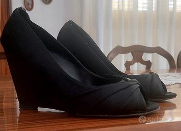 scarpa aperta donna n 39  nera in tessuto 