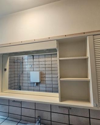 Mobile pensile da bagno - specchio e illuminazione