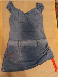 Vestitino jeans corto ragazza tg S