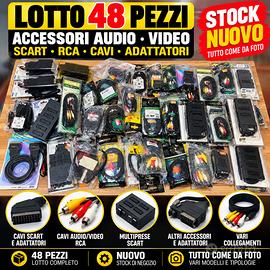 Lotto 48 accessori audio video SCART RCA e cavi