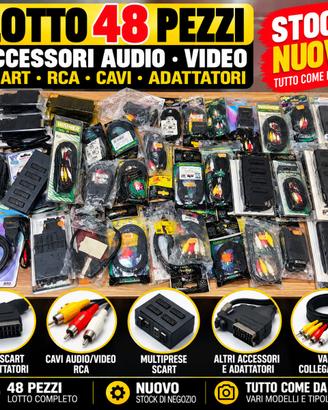 Lotto 48 accessori audio video SCART RCA e cavi