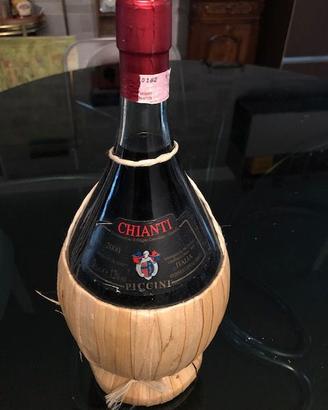 Vino Chianti Piccini anno 2000 fiasco 2 litri