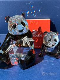 Swarovski SCS 2008 Panda Mamma e Cucciolo