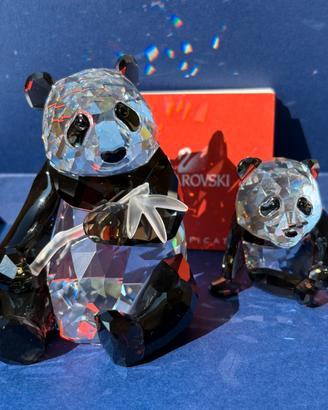 Swarovski SCS 2008 Panda Mamma e Cucciolo