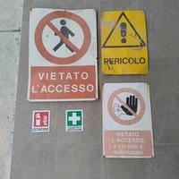 5 cartelli da cantiere usati/nuovi in blocco